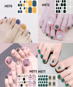 2019 22tips Korea Toe Nail Sticker Wraps Adhesive Decals Toenail Polish Strips DIY Pedicure Foot Decals Manicure Women3549922