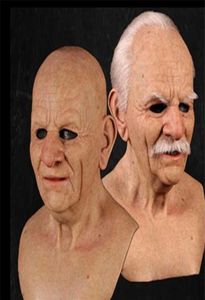 2020 Nowy Old Man Mask Halloween Creepy Wrinkle Face Mask Halloween Costume Realistic Lateks Maskaradę Karnawał Mężczyźni twarz1931495