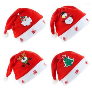 Berets Christmas Cosplay Santa Hat Unisex Winter With Cartoon Pattern For Adult