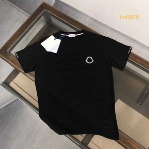 Novo designer masculino polos monclair camiseta primavera monclair jaqueta férias manga curta casual carta impressa camiseta