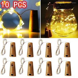 Dizeler 10 PCS Bar Led Şarap Şişesi Cork String Işıkları Tatil Dekorasyon Çelenk Perisi Noel