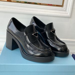 Designer-Loafer für Damen, hochwertige Monolith-Loafer aus gebürstetem Leder, Plateau-Absatz, Pumps, klobige Sneaker, Schnürschuhe, elegante Büroschuhe, klassisch