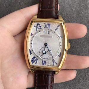 42mmx35mm Automatiska män Titta på armbandsur Sapphire Crystal Waterproof 5480 Grande Date äkta läderrem rostfritt stål Busine208T