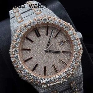 Diamonds Ap Vvs Moissanite Watch Iced 2023 Out Wristwatch Top Quality Eta Luxury Watches Rose Gold Silver 2 Tone Case Pass Test Automatic Iced Out Watch Emmawatch