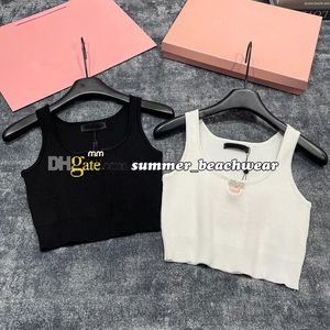 Designers tanques de malha colete suéteres camisetas strass letra malha colete elegante fino sem mangas camisola verão moletom yoga tops