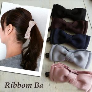 Acessórios de cabelo Tecido Headwear Clipes de Banana Feitos à Mão Dupla Camada Arco Grampos de Cabelo Meninas Mulheres Barrette