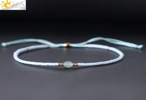 CSJA 2018 Azzurro 15 PZ Miyuki Braccialetti con perline Pulseira Feminina Bracciale a catena con corda fatta a mano Moda Perline di piccole dimensioni Je1043483