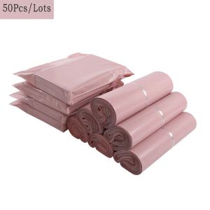 Lavagna 50 pz/lotto Opaco Pe Busta di Plastica Express Busta di Colore Rosa Chiaro Sacchetti Postali Sigillo Autoadesiva Borsa del Corriere