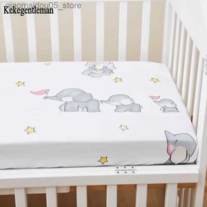 Bettwäsche-Sets, Babybettbezug aus 100 % reiner Baumwolle mit elastischem Band, bedruckt für Neugeborene Q240228