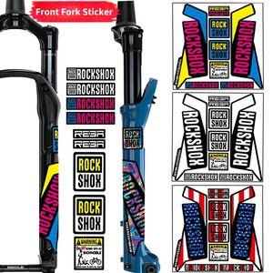 Rockshox Front Fork Sticker Mountain Bike Front Fork Decals Waterproof Decorative Cycling Stickers Bicycle Accessories 240223