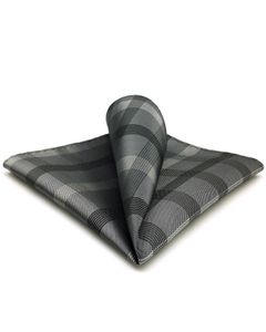 MH1 Handkerchief Checked Plaids Black Dark Gray Hanky Mens Neckties Pocket Square Suit Gift9043443