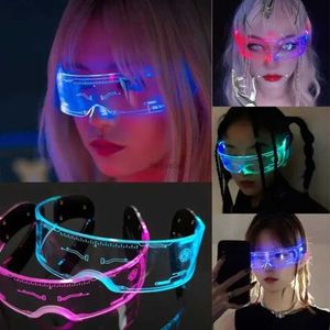 إطار النظارات LED نظارات شمسية مضيئة خمر Punk Goggles Men Women Fashion Party Christmaw Collulful Light Up Glasses Shades UV400