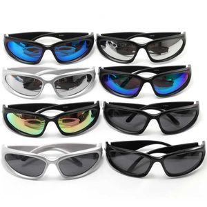 نظارات نظارة Y2K Punk Sunglasses Women Brand Designer Square Goggle Men Blue Light Lighting Sports Sun Glasses UV400 Mirror Fashion Eyewear