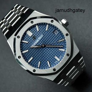 Relógio de pulso feminino de marca AP Relógio de pulso masculino Royal Oak Series 15500ST Placa azul de aço de precisão 41 mm de diâmetro Relógio mecânico automático de lazer para negócios Sin