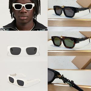 Modische Sonnenbrille mit rechteckigem Rahmen für Männer und Frauen, Designer-Retro-Buchstabenbeine, hochwertige UV400-beständige Gläser, mehrere Farben erhältlich PERI039