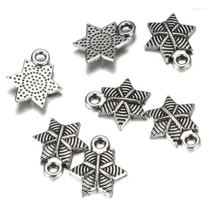 Charms 20Pcs/Lot Vintage Alloy Hexagram Star For Diy Necklace Bracelet Pendant Accessories Jewelry Making