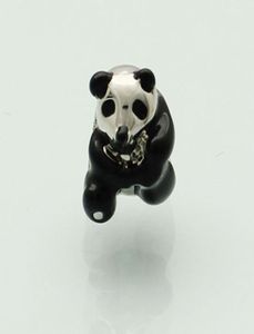 Spersonalizowana biżuteria Czarna urocza Panda Zwierzę Europejska koralika Metalowa Bransoletka dla kobiet z Big Hole Chemilia Compatible6237994
