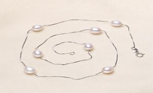 淡水真珠のネックレス925女性用シルバーペンダントネックレス78mm 4カラーナチュラルパールスターリーネックレスバロックパールジュエリー3401934