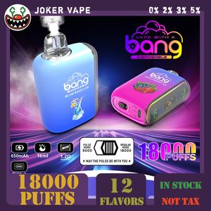 9000puff bang 18000 puff Set grande vaporizzatore monouso Vape bobina di rete per sigaretta elettronica lampada a LED batteria ricaricabile 9k sbuffi 18k sbuffi vaper Due modalità flaovrs in stock