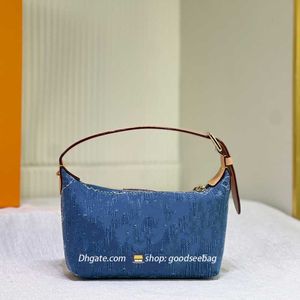 Torby TOTES Women Denim M82949 Haftowe na płótnie mini sprzęgło Pochette Przenośna makijaż Torebka Lady skórzane ramię