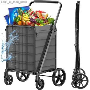 Shopping Carts Large grocery shopping cart 280 LBSGrocery shopping cart with waterproof lining 360 rolling swing wheels heavy-duty Q240227