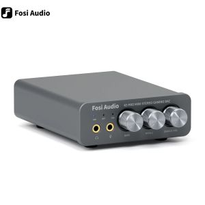 プレーヤーFOSIオーディオK5 Pro USB Gaming DAC with Microphoneヘッドフォン増幅器MINIオーディオDAC PS5デスクトップ搭載アクティブスピーカー用