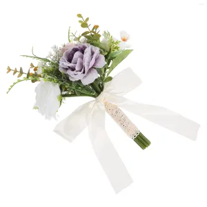 Buquê retrô artificial de flores decorativas, buquê para decoração de mesa de casamento, buquê vintage de noiva, buquê branco rústico