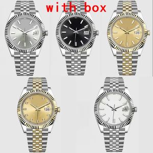 Black Dial Datejust Men Watches High End Automatic Watch rostfritt stål Ladies Montre de Luxe 36/41mm Silver Plated Diamond Designer Watches 28/31mm XB03 B4