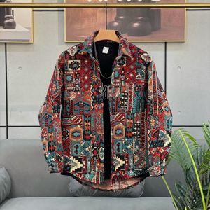 Męskie kurtki marka odzieży Mężczyźni wiosna wysokiej jakości drukowane swobodne kurtki/męski Jacquard Man Slim Fit Coats