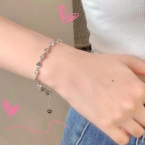 リンクブレスレットVentfille 925 Stamp Silver Color Bracelet for Women's Girl's Gift Love Heart to Jewelry Drop Wholesale