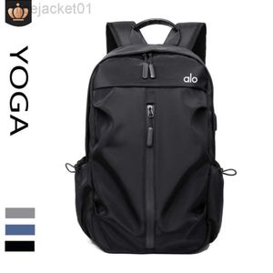 24SS Designer Al Aloyoga Rucksack Aloo für Herren, Mode, Freizeit, trendiger Sport, Outdoor-Rucksack, Business, große Kapazität, Computertasche, Schwarz