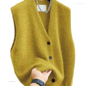 Kamizelki damskie 2024 Kobiety wszechstronny sweter w szyku w kształcie kamizelka w szyku w dekolcie Kobieta moda bez rękawów.