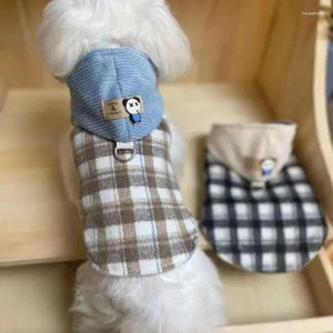 Abbigliamento per cani Autunno/Inverno Cappotto con cappuccio double face Maglione Plaid Abbigliamento per animali Costume Abbigliamento per cuccioli Felpa con cappuccio