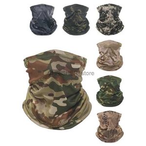 Tactical Hood Multicam Camo Tactical Mask Neck Gaiter Cover Face Bandana Sun Cool Military Cycling Hunting Hiking Camping Tube Scarf Men WomenL2402