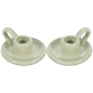 Candle Holders 2 Pcs Holder Candlestick Decoration Table Centerpiece Wedding Ceramic For Dining