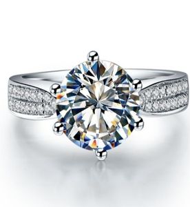 Solid Platinum PT950 2CT Moissanite Diamond Women Engagement Ring Statement Gift Beautiful Box White Gold Finger Jewelry7289094