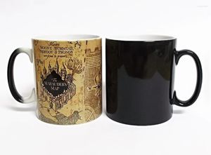 Canecas Cor Mudando Caneca Luz Magic Marauders Mapa Personalizado Cerâmica Calor Sensível Copo 300-400ml Café Presente para amigos