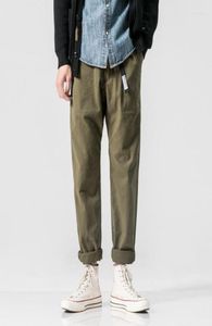 Men039s Pants Men39s bär japanskt mode 2022 Spring Solid Color Loose Straight Overalls Casual Baggy Hosen Cargo Trousers9410773