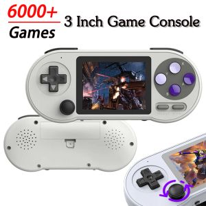 Consoles DATA FROG Console de jogos portátil de 3 polegadas HD IPS Tela Retro Game Player Builtin 6000 jogos Mini consoles de videogame para crianças