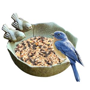 Кормушка для птиц для наружной двери, внутренняя керамическая миска для корма для птиц, украшение для дома и сада, миска для хранения фруктовых закусок, украшения, ремесла