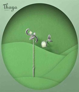 Thaya Original Design Silber Farbe Ohrringe Opal Knospe Stud Mode Ohrring Für Frauen Elegant Edlen Schmuck 2106186898023
