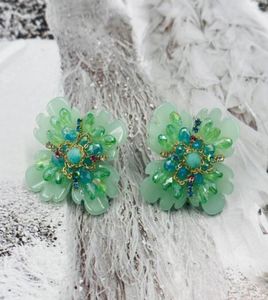 Stud Earrings Multicolored Elegant Fashion Resin Flower Designs Bohemia Handmade Petal Dangle For Women Gift8513137