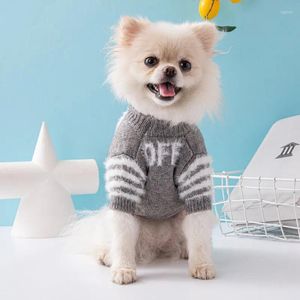 Odzież dla psa w paski w paski ubrania na dzianina liter Sweter psy