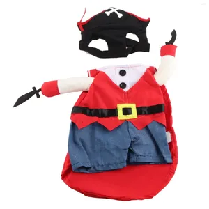 Fato de cachorro macio traje de pirata com chapéu confortável cores brilhantes bonito engraçado cosplay roupas para o Natal Halloween
