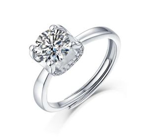 ANZIW 925 Sterling Silver Moissanite Diamond 05CT10CT20CT30CT Förlovningsring Justerbar storlek för kvinnliga smycken gåva2348290