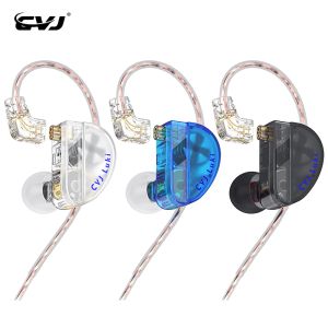 Headphones CVJ Luki Earphone Dual Unit Vibrating Gaming Headset Musicians Audiophiles HIFI Music IEMs Headphone 2Pin Detachable DJ Monitors