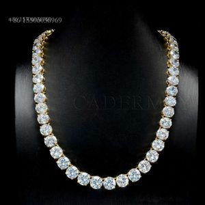 Cadermay 10mm D VVS Moissanite Diamond Iced Out Rapper Jewelry Personlig modehänge Halsband Länkkedja