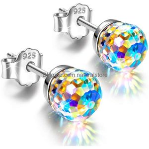 Collane con ciondolo Ninasun Fantastic World Orecchini di cristallo per donne Ragazze 925 Sterling Sier Stud Orecchie sensibili ipoallergeniche Drop D Dhuzj