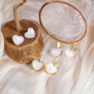 Stud Earrings 2024 Love Pearl Milky White Elegant Sweet Girl Mermaid Ear Clips Micro Reflective Shadow Fashion Jewelry Gift