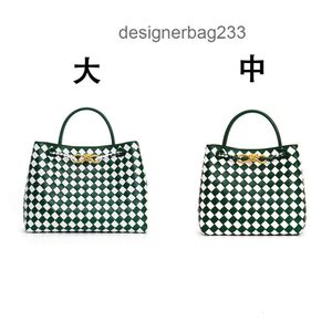 Single Bags Buckle Andiamo Gold Tote Large Botegas Straddle Venetas Hardware Bag Trendy Totes Capacity 2024 Shoulder New Women Woven Leather Handbags YGEU